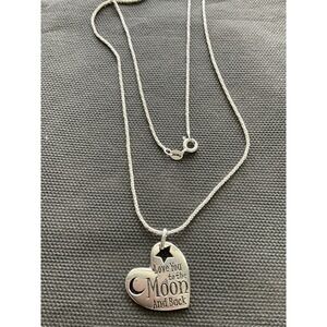 JCM 925 Sterling Silver I Love You To The Moon And Back Pendant Necklace